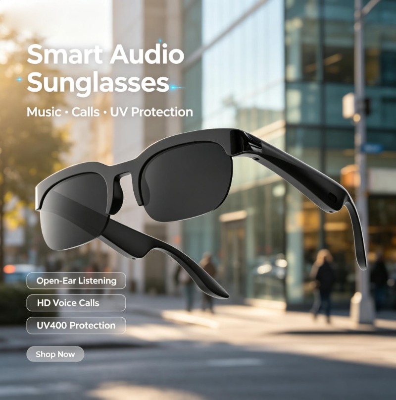 Open‑Ear Smart Audio Sunglasse - Audio Music For Video 评论和价格
