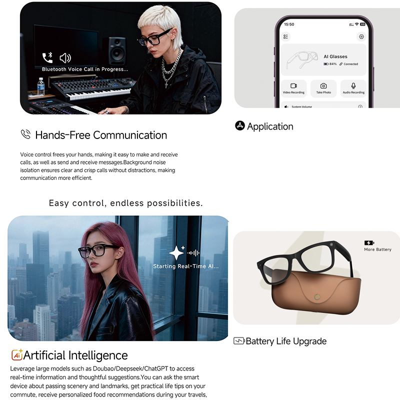 2026 AI smart Glasses HD 800W  - Audio Music For Video 评论和价格