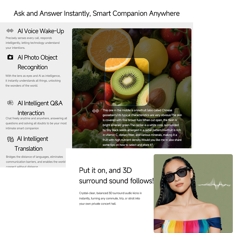 2026 AI smart Glasses HD 800W  - Audio Music For Video 评论和价格