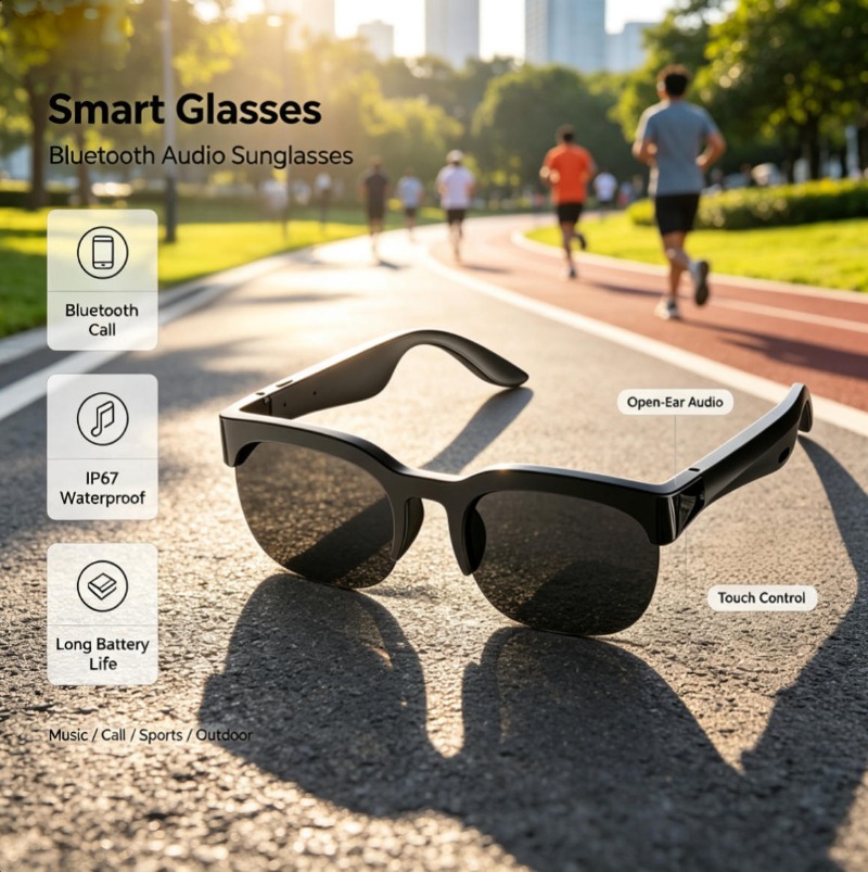 Bluetooth Audio Smart Glasses  - Audio Music For Video 评论和价格