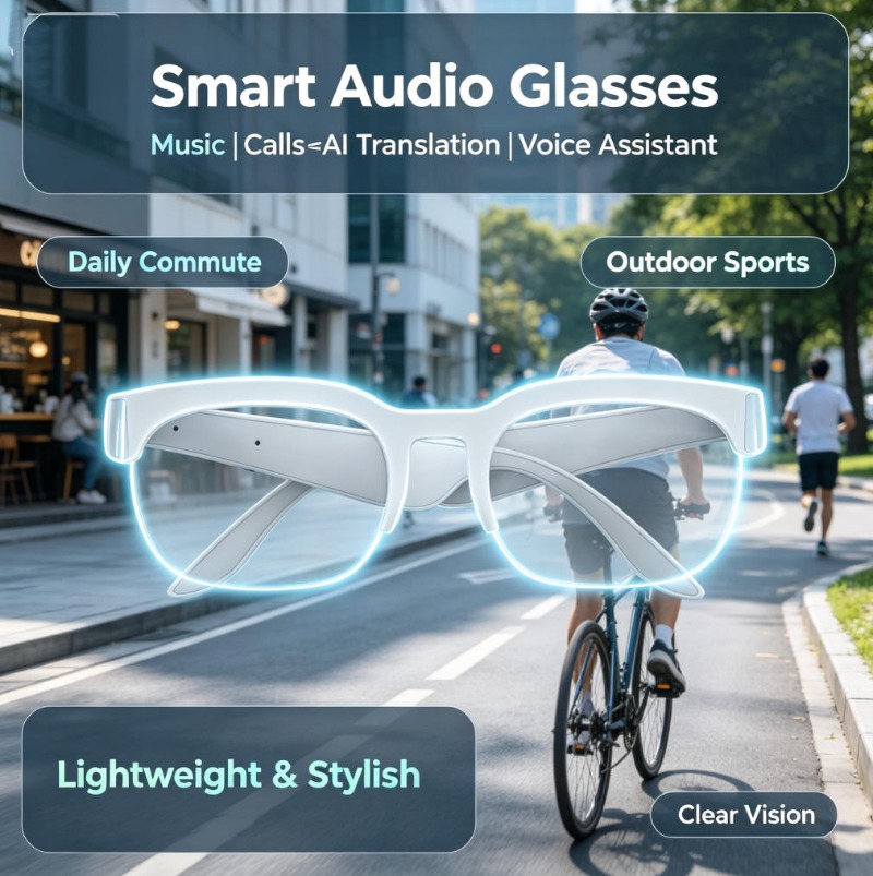 Bluetooth Smart Sports Glasses - Audio Music For Video 评论和价格