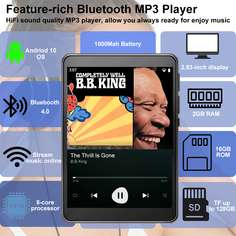 WiFi MP3 Player Andriod 10 Spo - Audio Music For Download 评论和价格